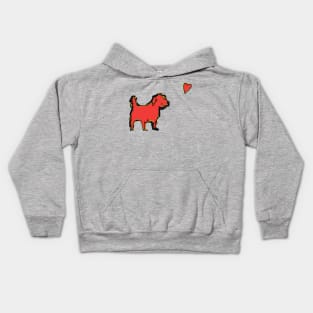 Valentines Day Cute Dog Found Red Heart Kids Hoodie